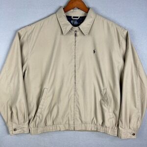Polo Ralph Lauren Harrington‎ Jacket Mens XL Beige Swing Top Plaid Lined Y2K 00s